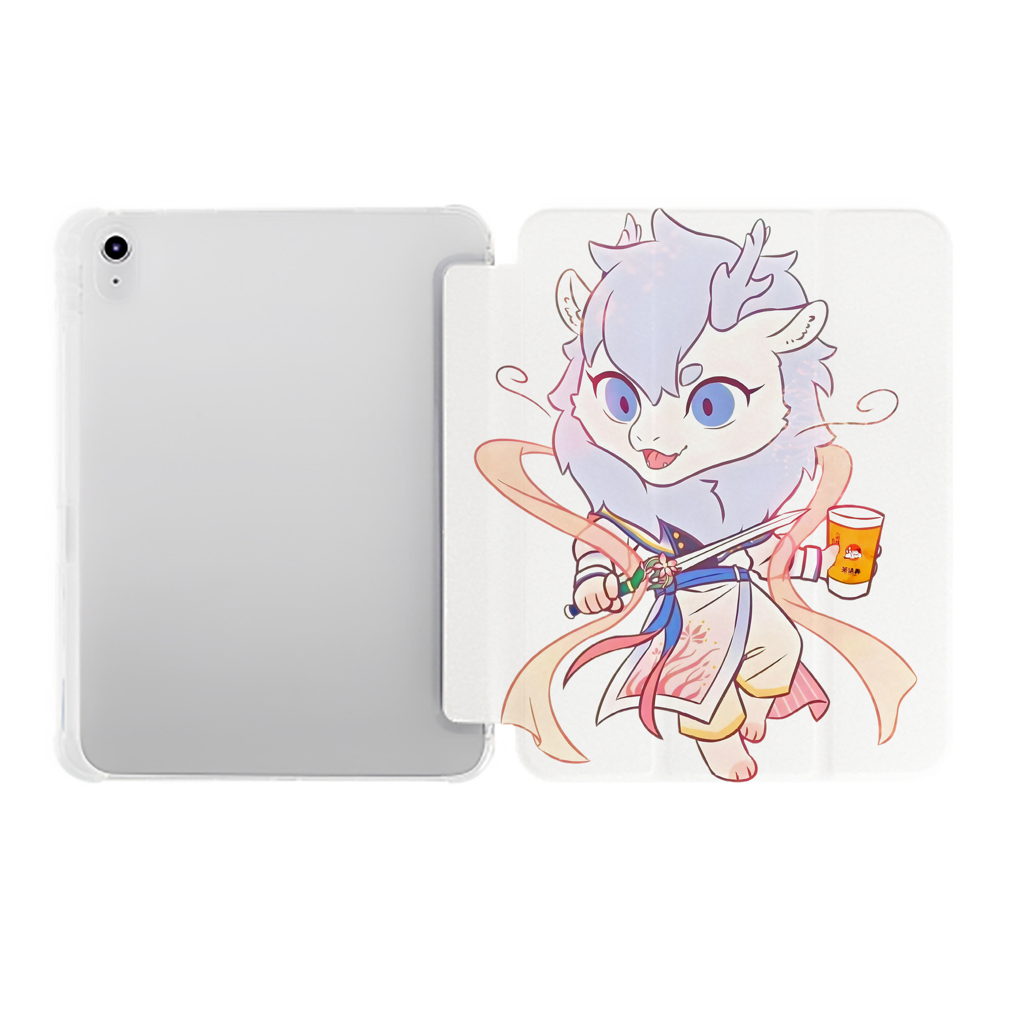 （画像用） Ne Zha 2 ナタ 魔童の大暴れ IPad ケース ペン収納付き 三つ折りスタンド PUレザー×シリコン 対応機種9.5/10.5/10.9インチ